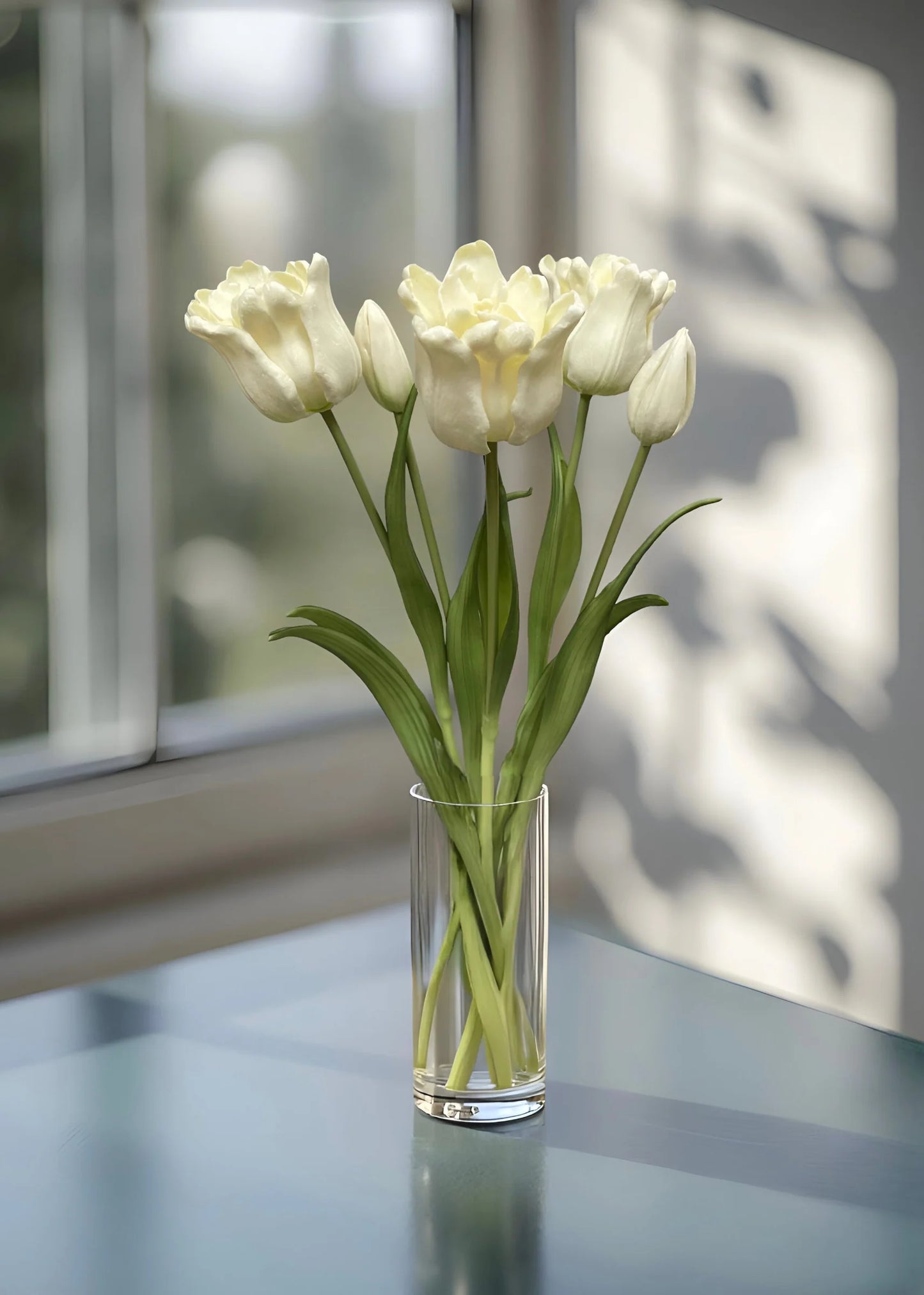 Creamy White Ruffle Parrot Tulip Bundle-18”