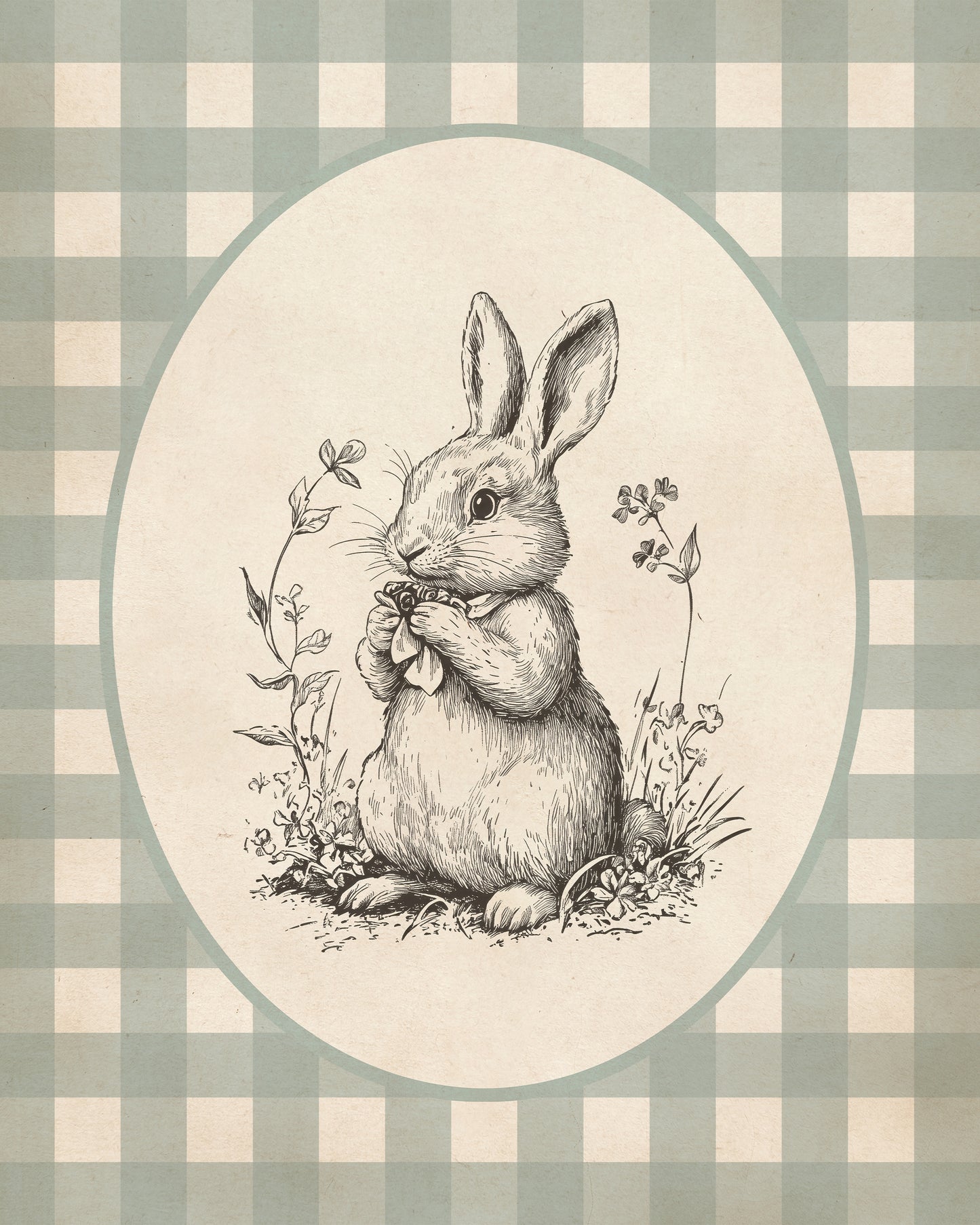 Gingham Bunny Print (no frame)