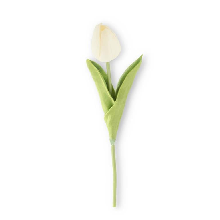 White Real Touch Individual Tulip