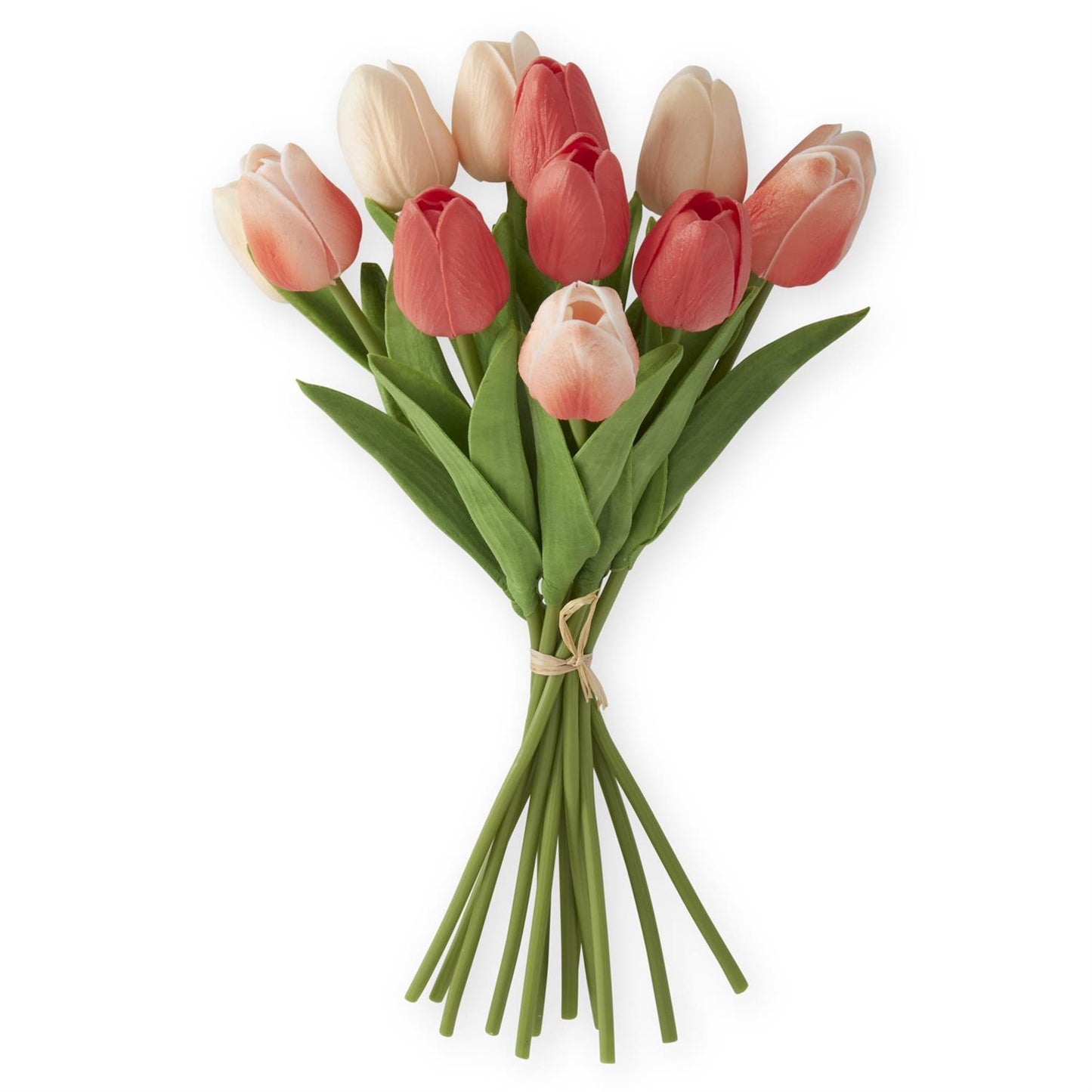 Coral & Peach Real Touch Tulip Dozen