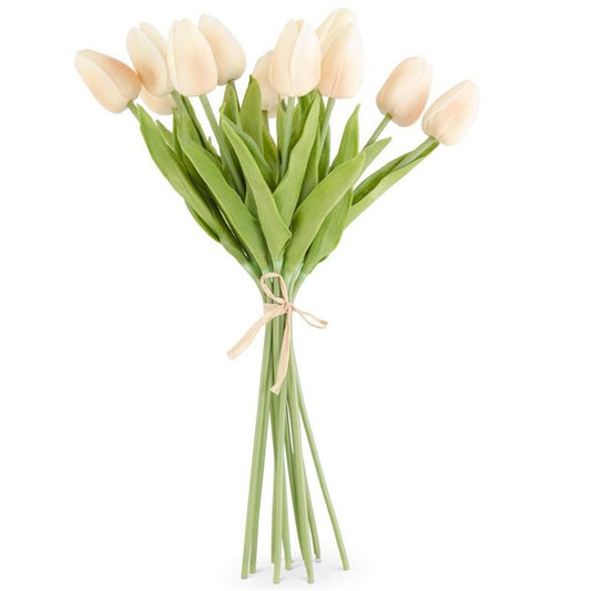 Light Peachy Yellow Real Touch Tulip Dozen