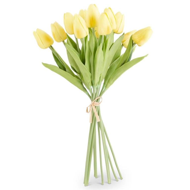 Light Yellow Real Touch Tulip Dozen