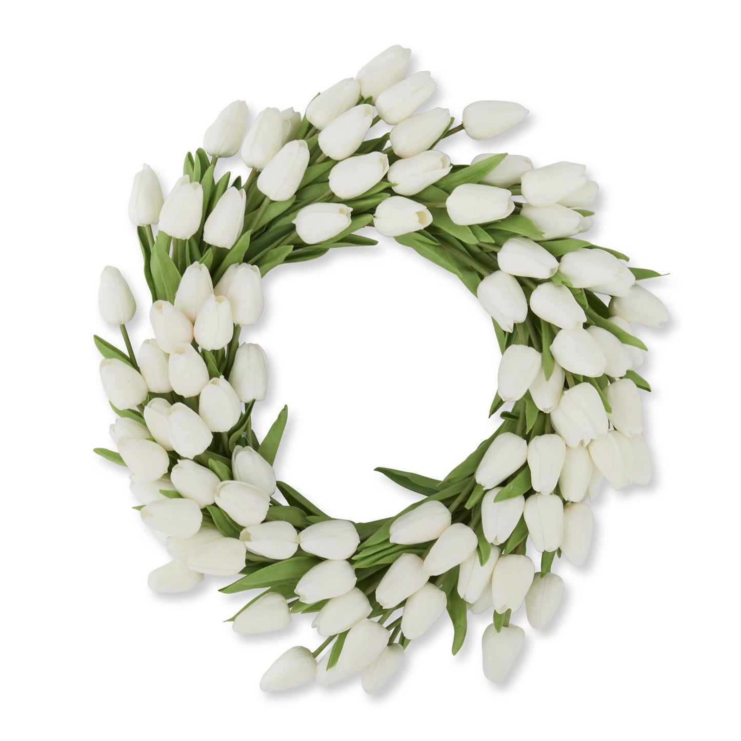 White Real Touch Tulip Wreath