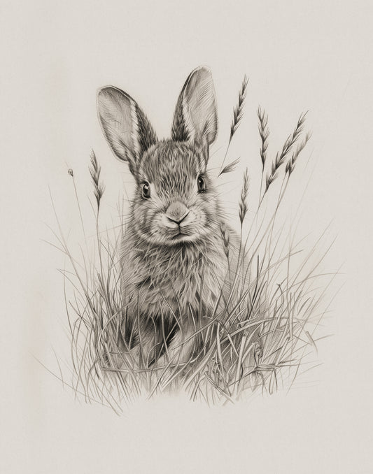 Black & White Bunny Print (no frame)