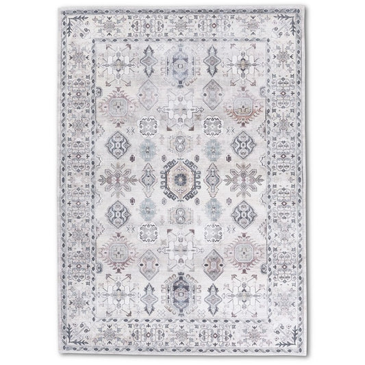 Sparx Beige Medallion Washable Rug