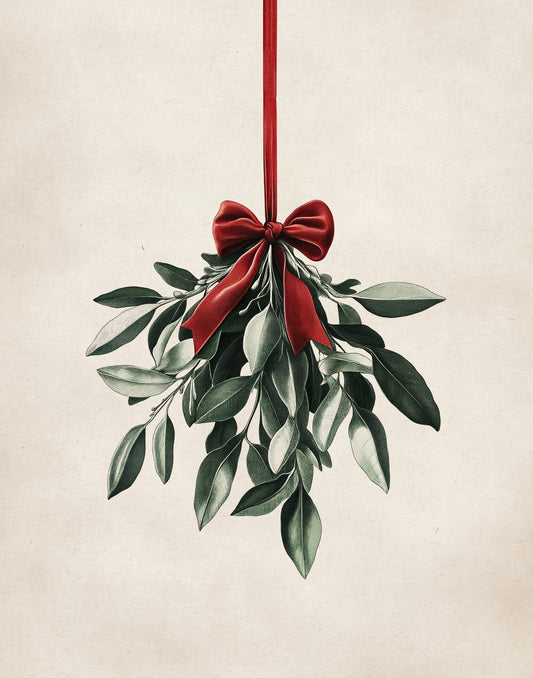 Mistletoe & Bow Print (no frame)