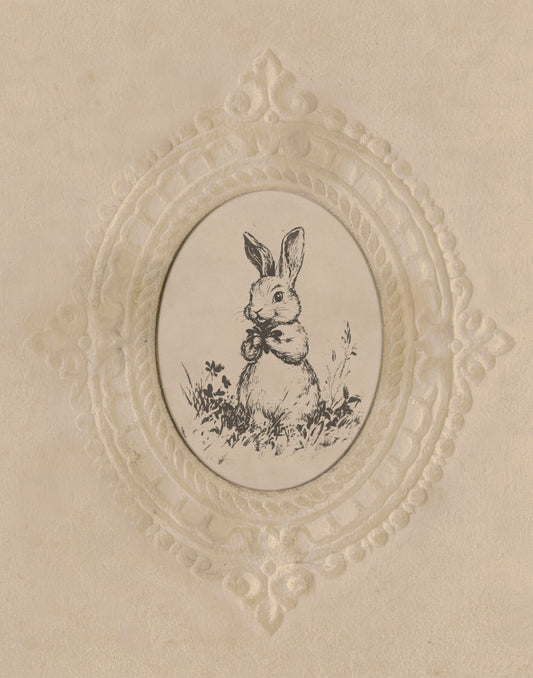 Ornate Frame Bunny Print (no frame)