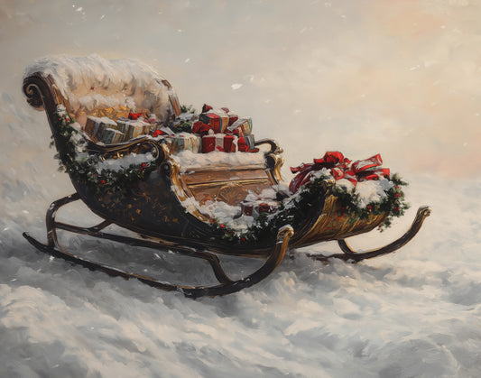 Santa's Sleigh Print (no frame)