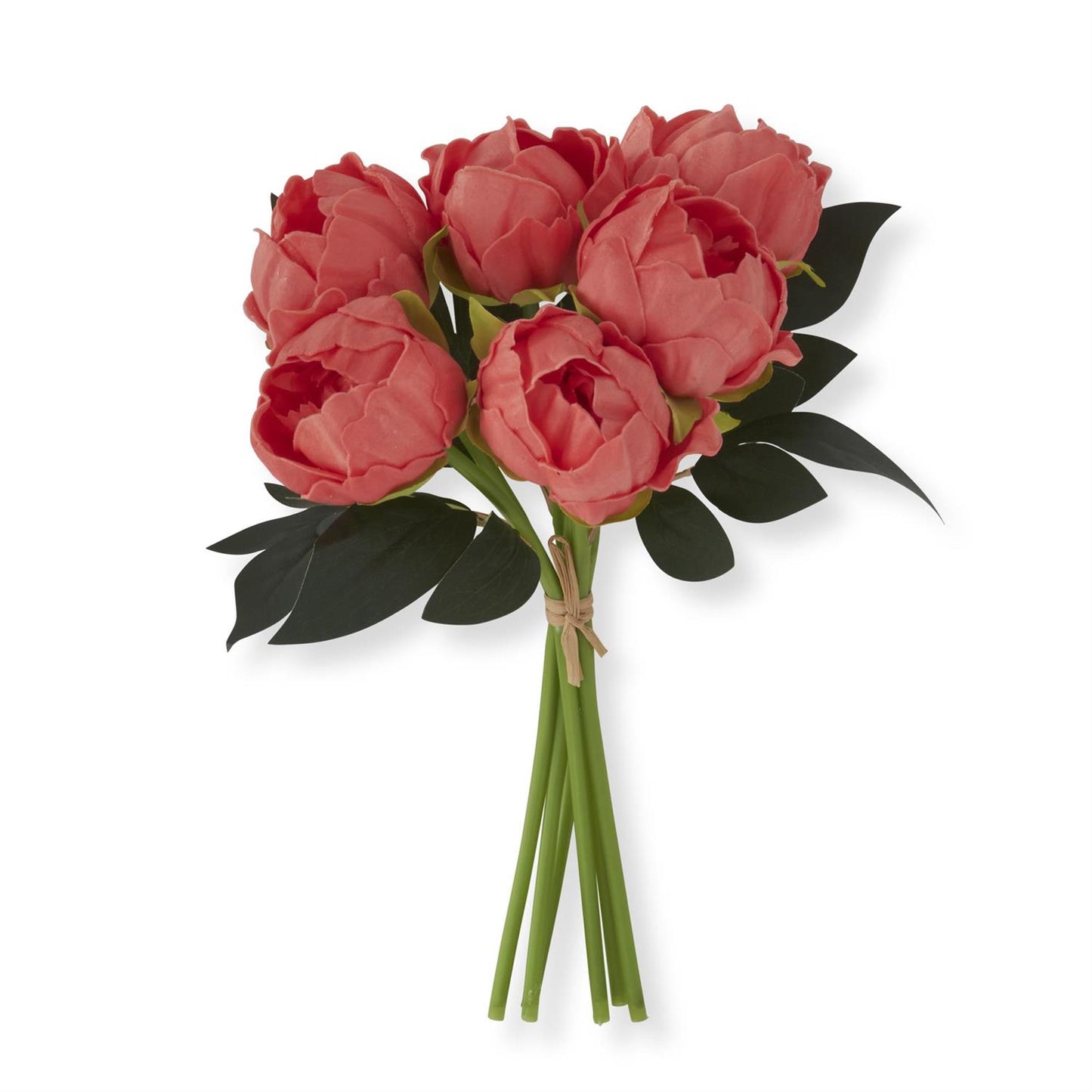 Coral Real Touch Peony Bouquet