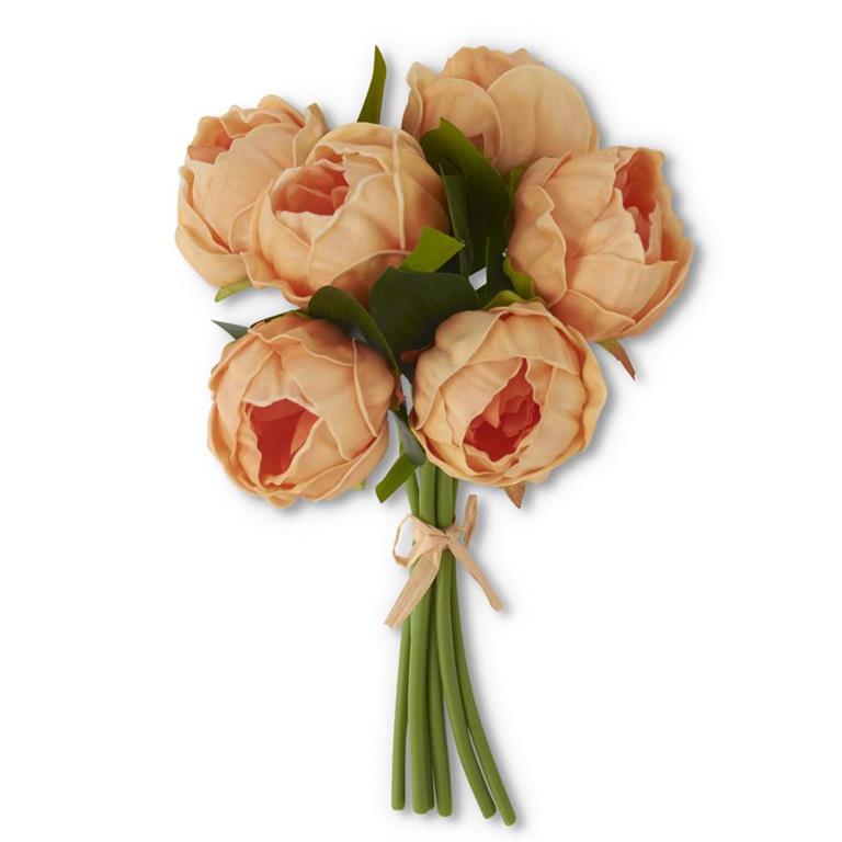 Peach Real Touch Peony Bouquet