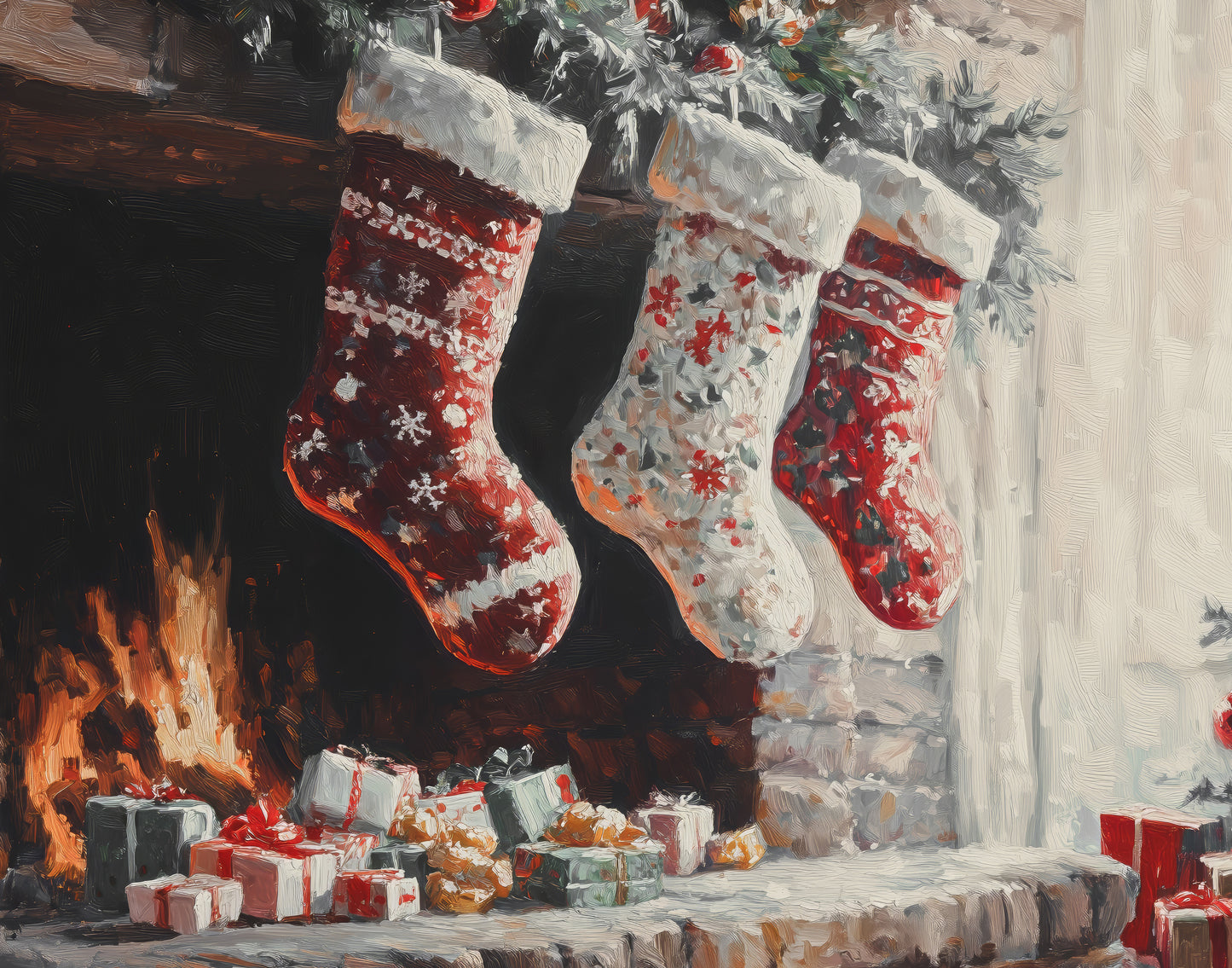 Festive Stockings Print (no frame)