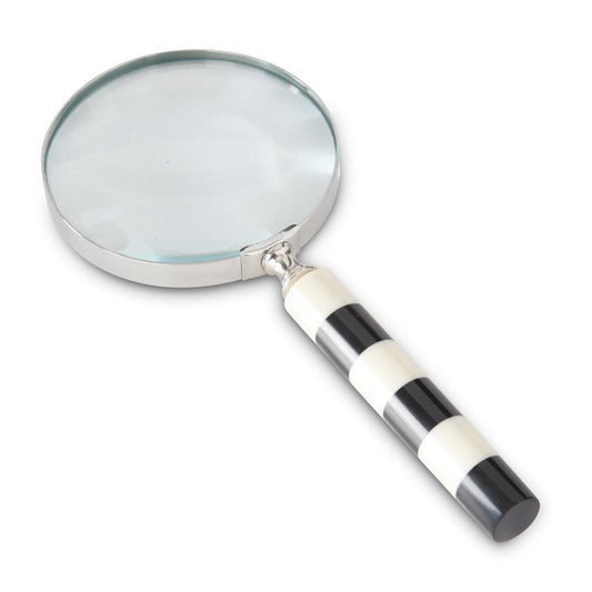 Black & White Striped Tile Magnifying Glass
