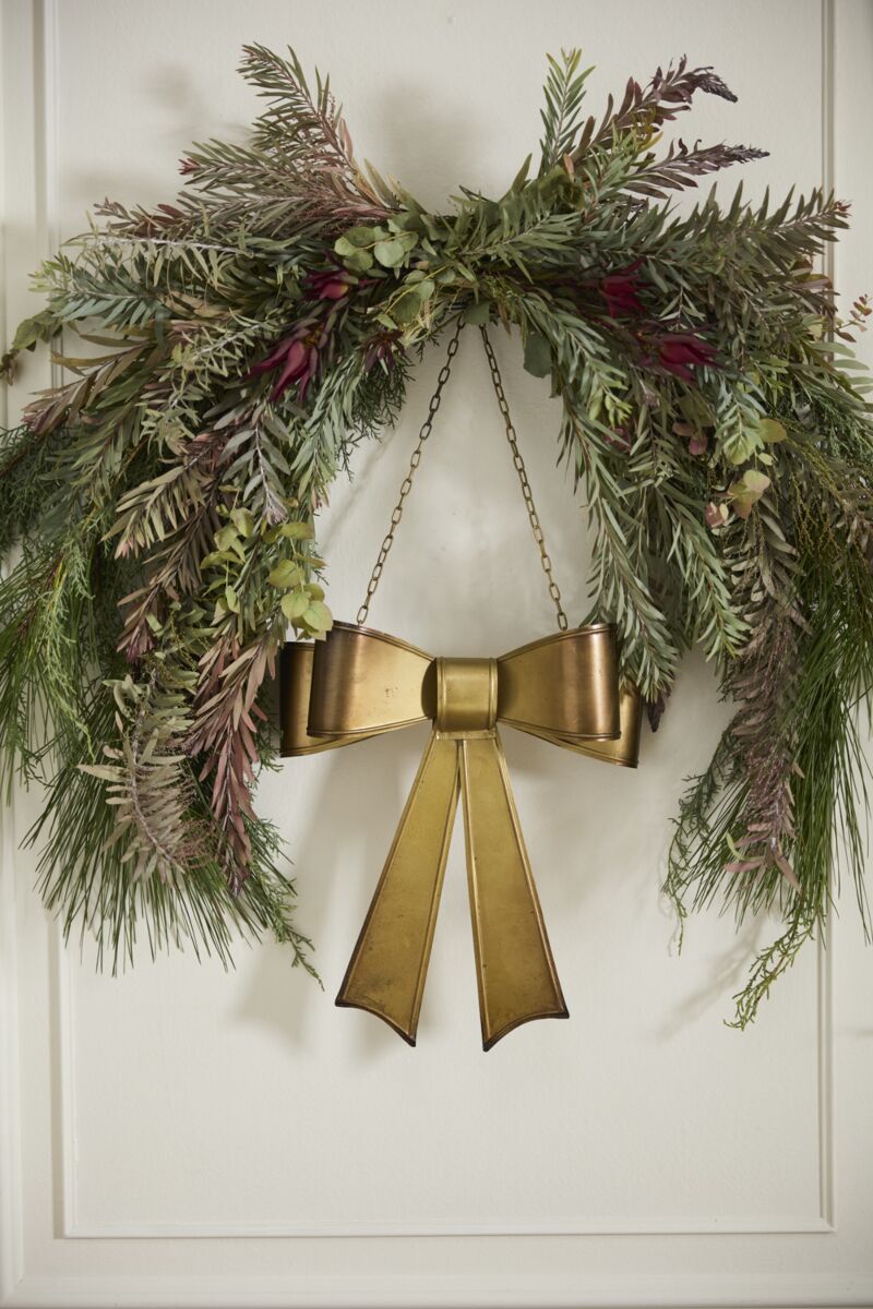 Antiqued Gold Metal Ribbon for Wreaths