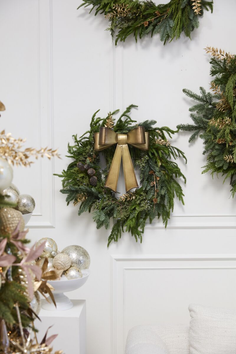 Antiqued Gold Metal Ribbon for Wreaths