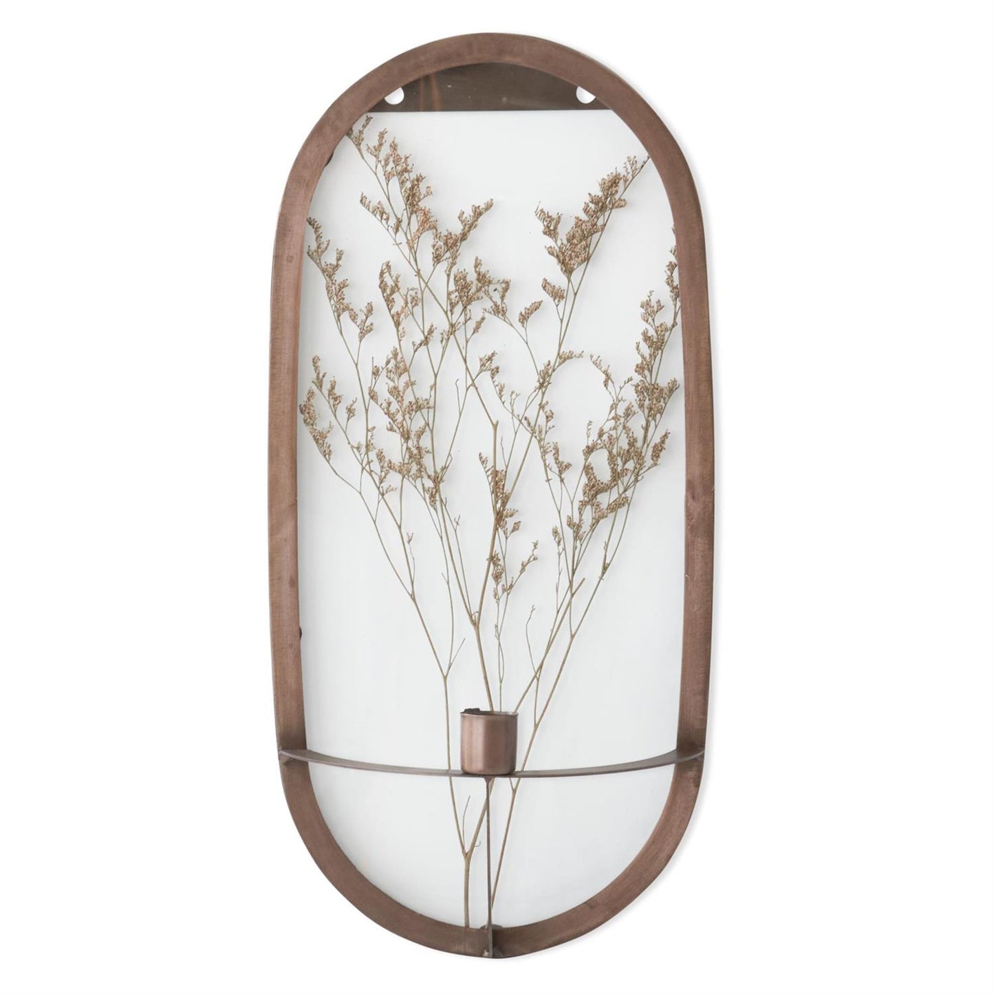 Oval Dried Floral Candle Sconce