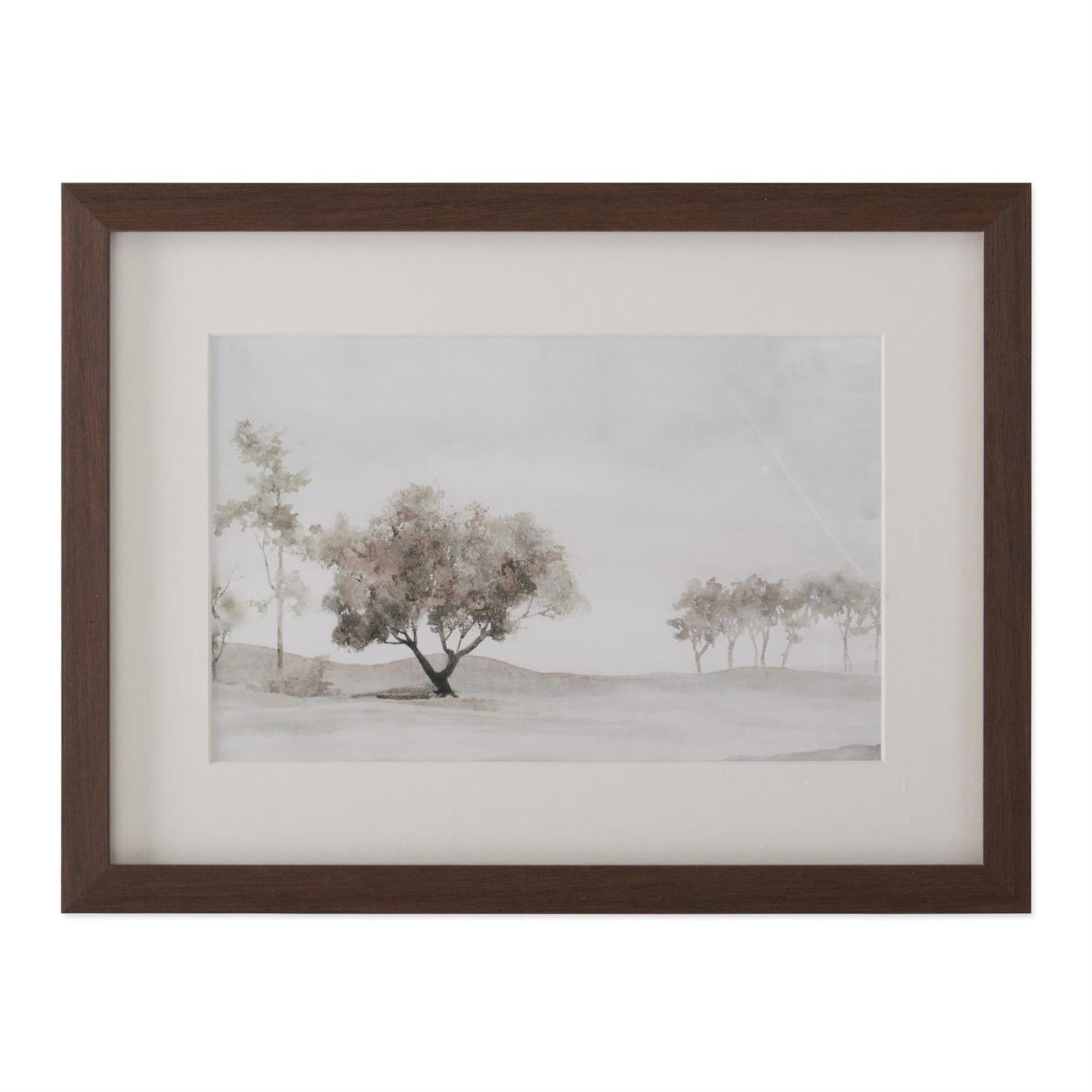 Brown Watercolour Landscape Framed Art