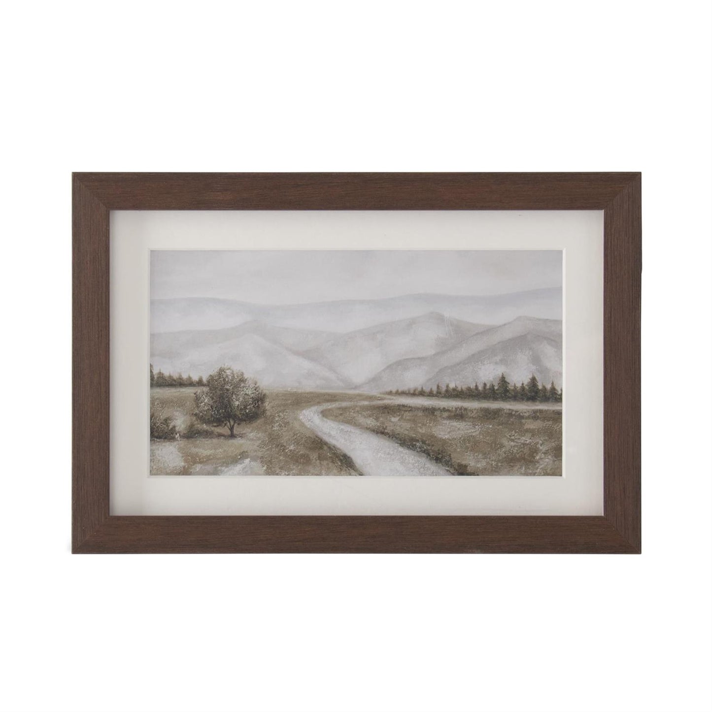 Mountain Landscape Brown Framed Art