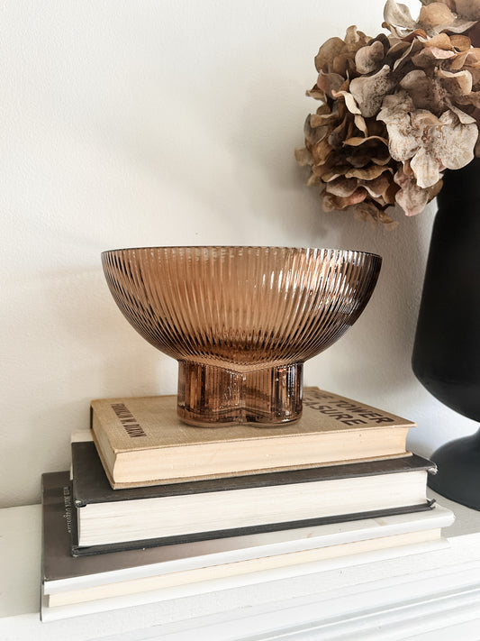 Ribbed Glass Deco Bowl