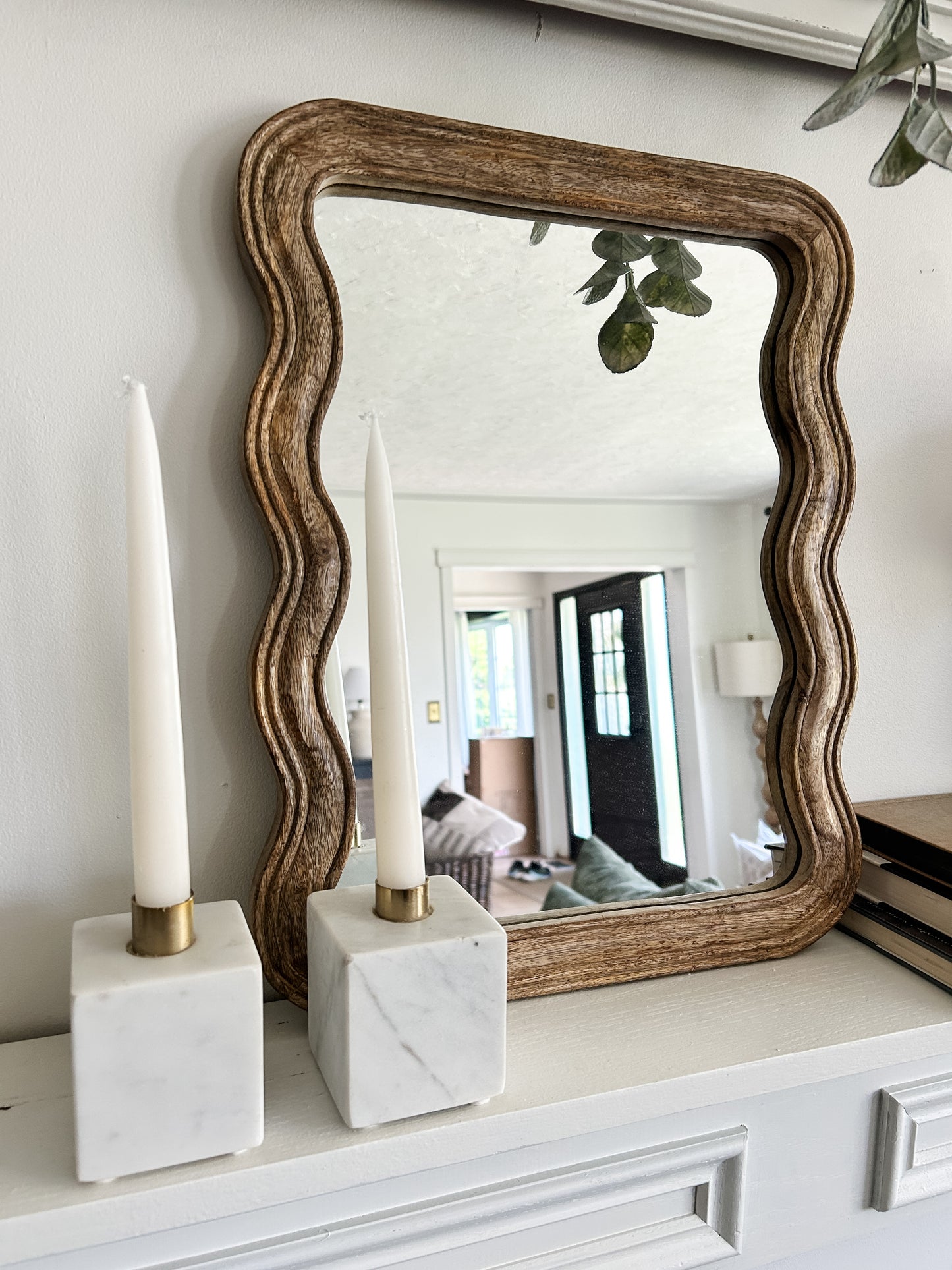 Wavy Mango Wood Mirror