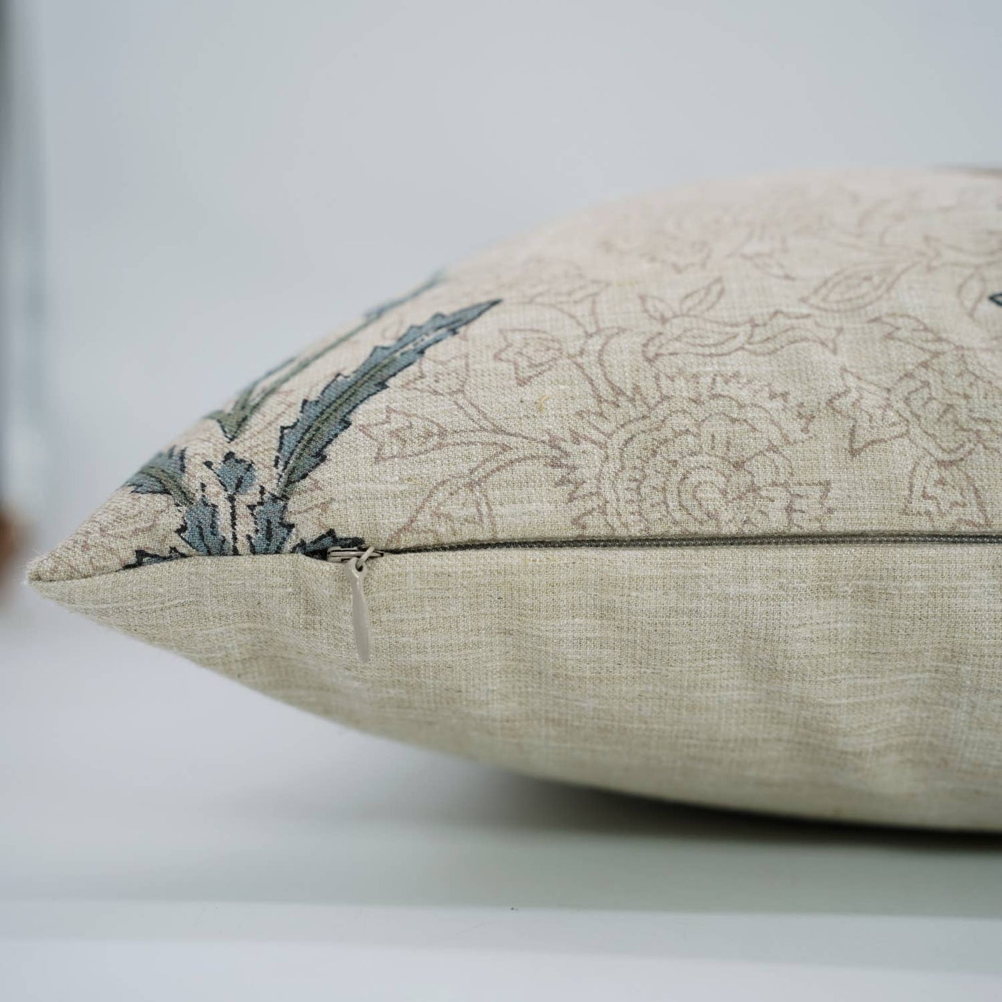 Amber Block Print Linen Blend Pillow Cover - 18X18