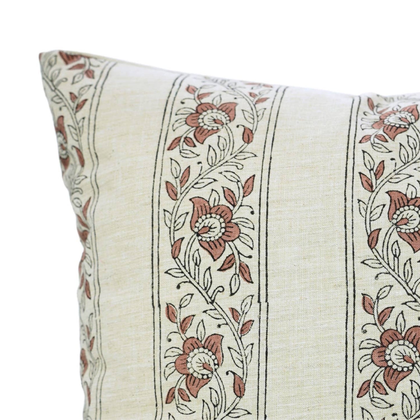 Ashton Block Print Linen Blend Pillow Cover - 18X18