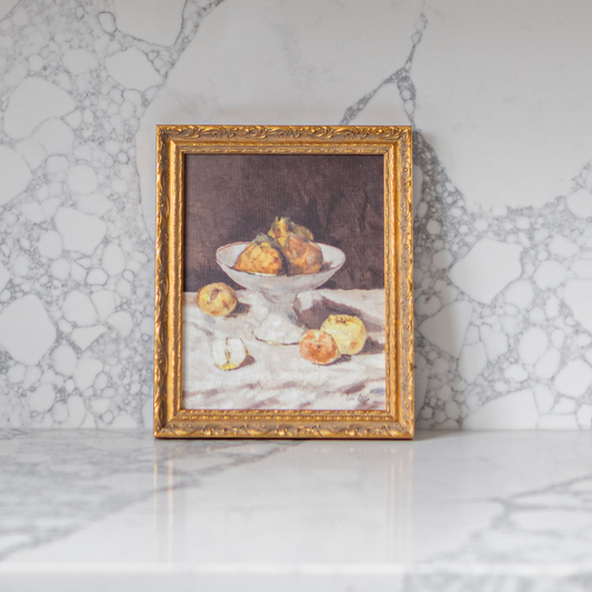 Antique Fruit | French Brass Inspired Gold Mould Framed Art: 5x7