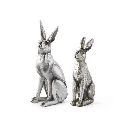 Antiqued Silver Foil Finish Rabbits- Assorted Sizes