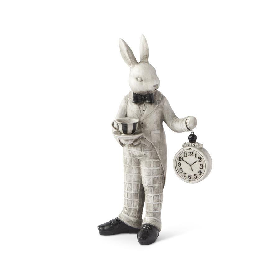 Black & Grey Whimsical Tea Time Bunny