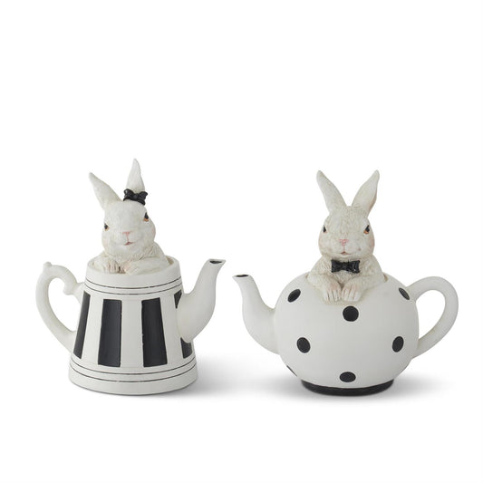 Black & White Teapot Bunnies Assorted