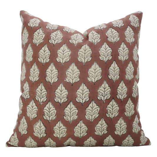 Mable Block Print Linen Blend Pillow Cover - 18X18