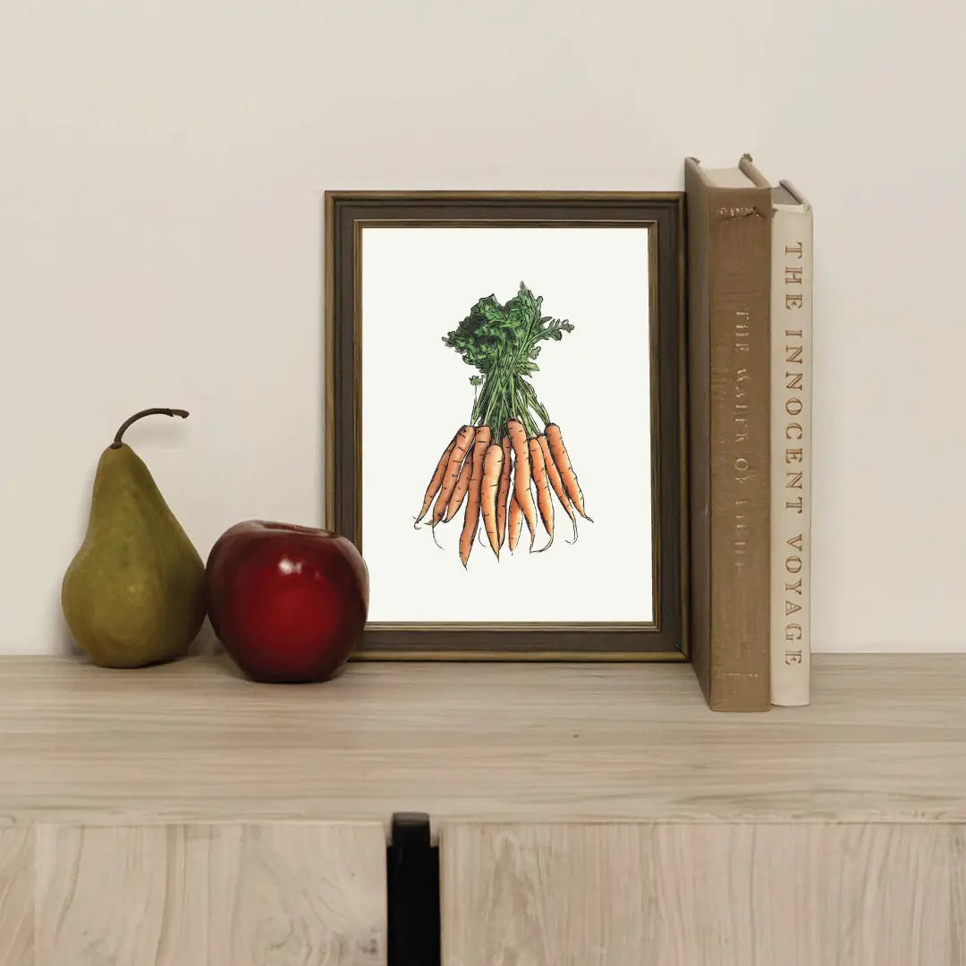 Carrot Illustration Framed Art