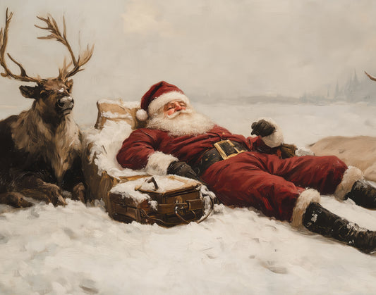 Santa's Nap Time Print (no frame)