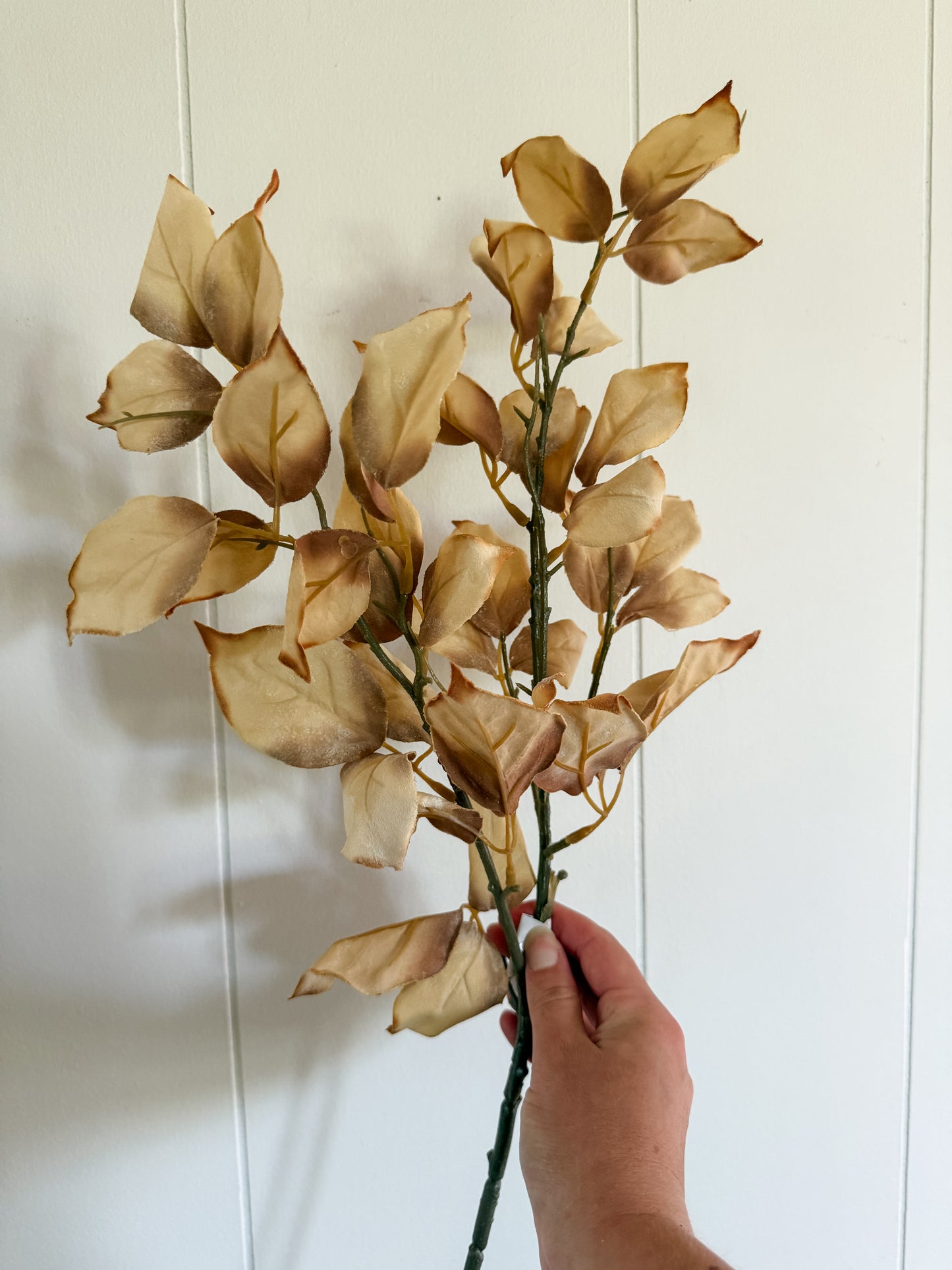 Fall Cream Dried Leaf Spray