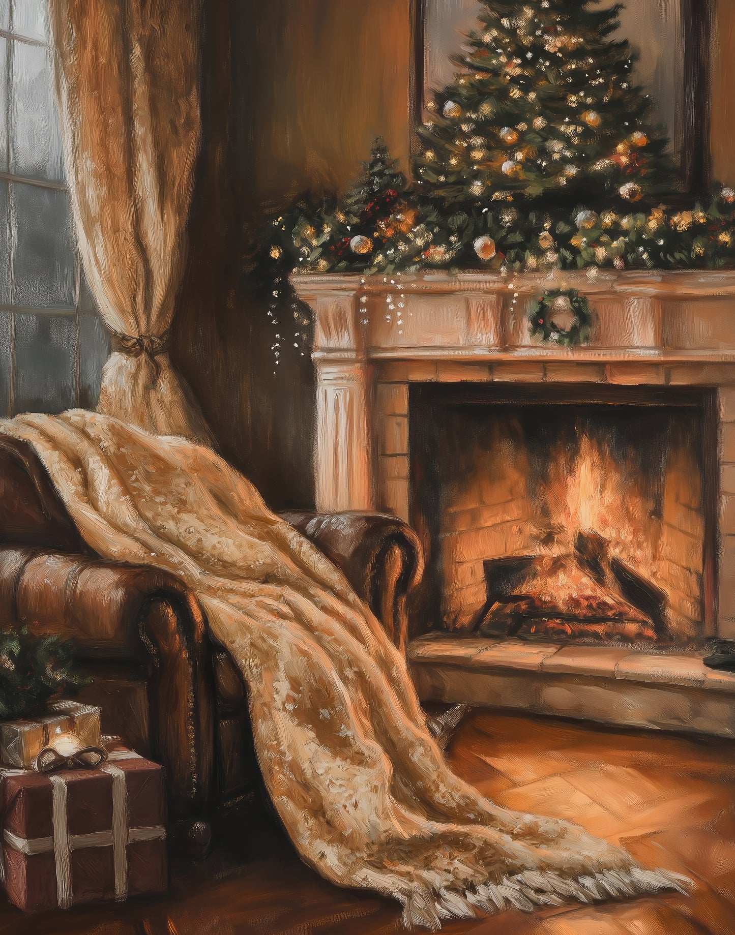 Cozy Fireplace Print (no frame)