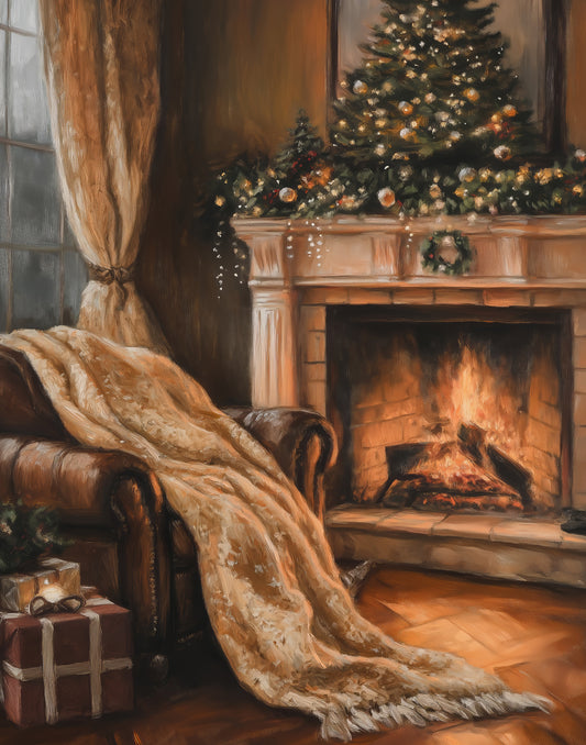 Cozy Fireplace Print (no frame)