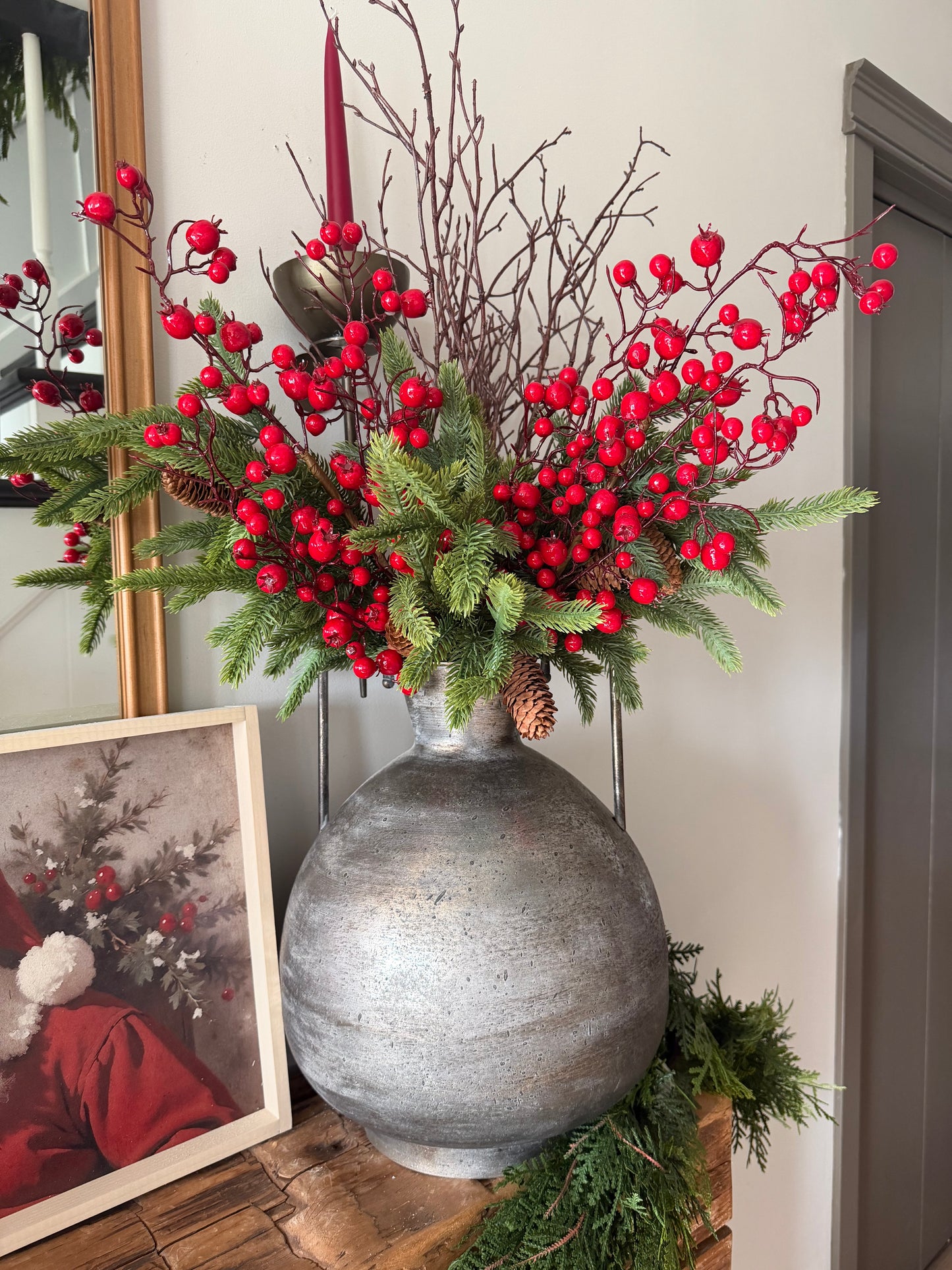 Rustic Metal Two Handle Urn