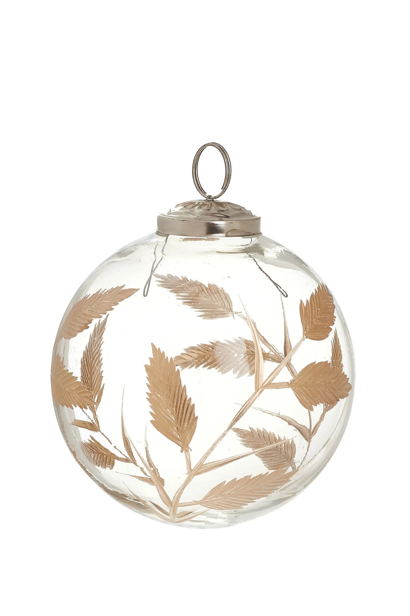 Small Etched Glass & Gold Ornament