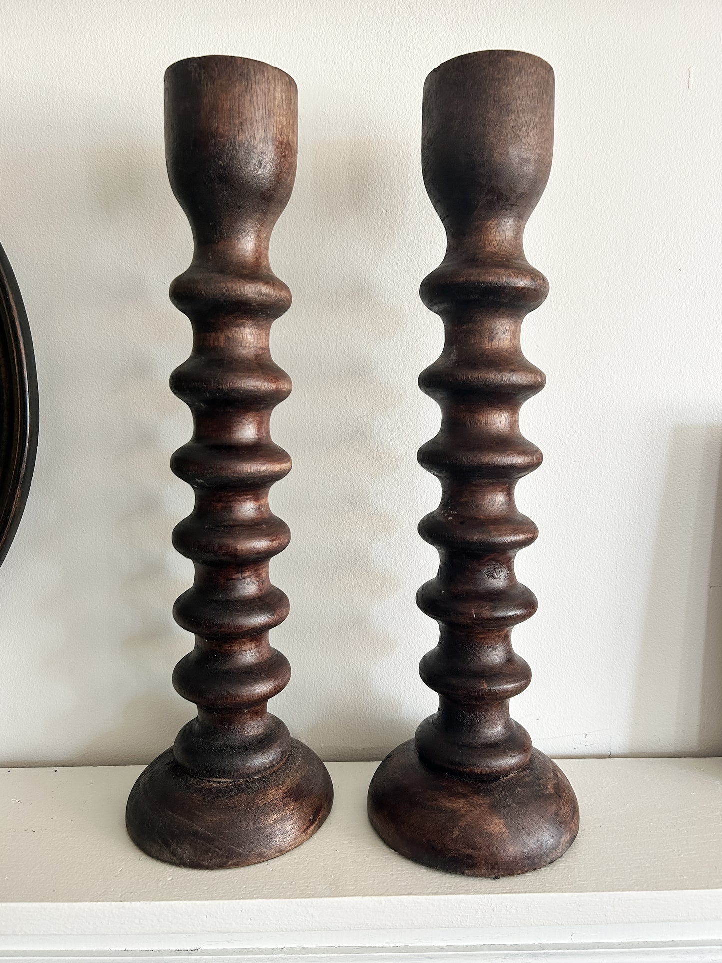 Oversized Hand Carved Taper Holder