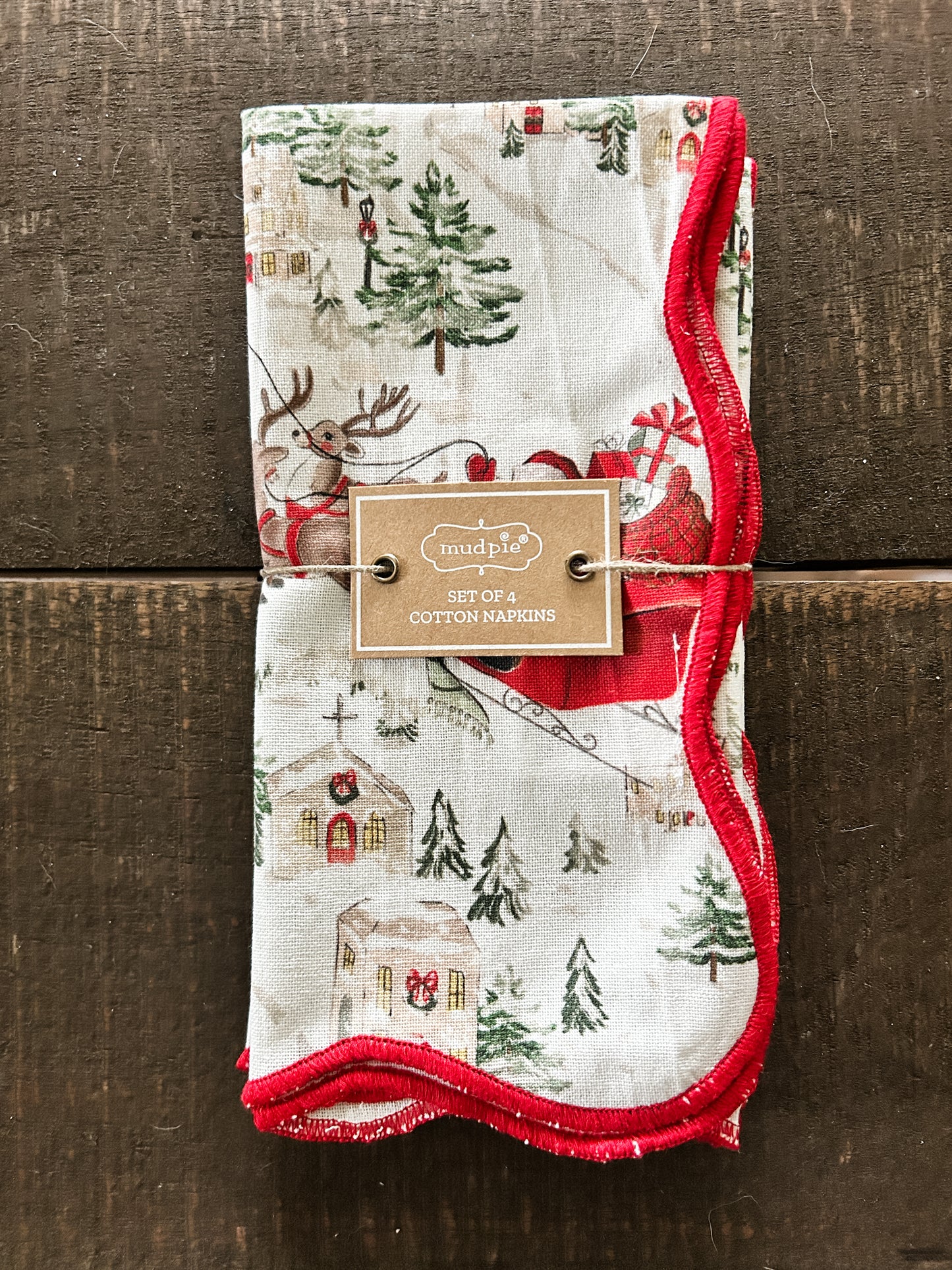 Christmas Scallop Napkin Set