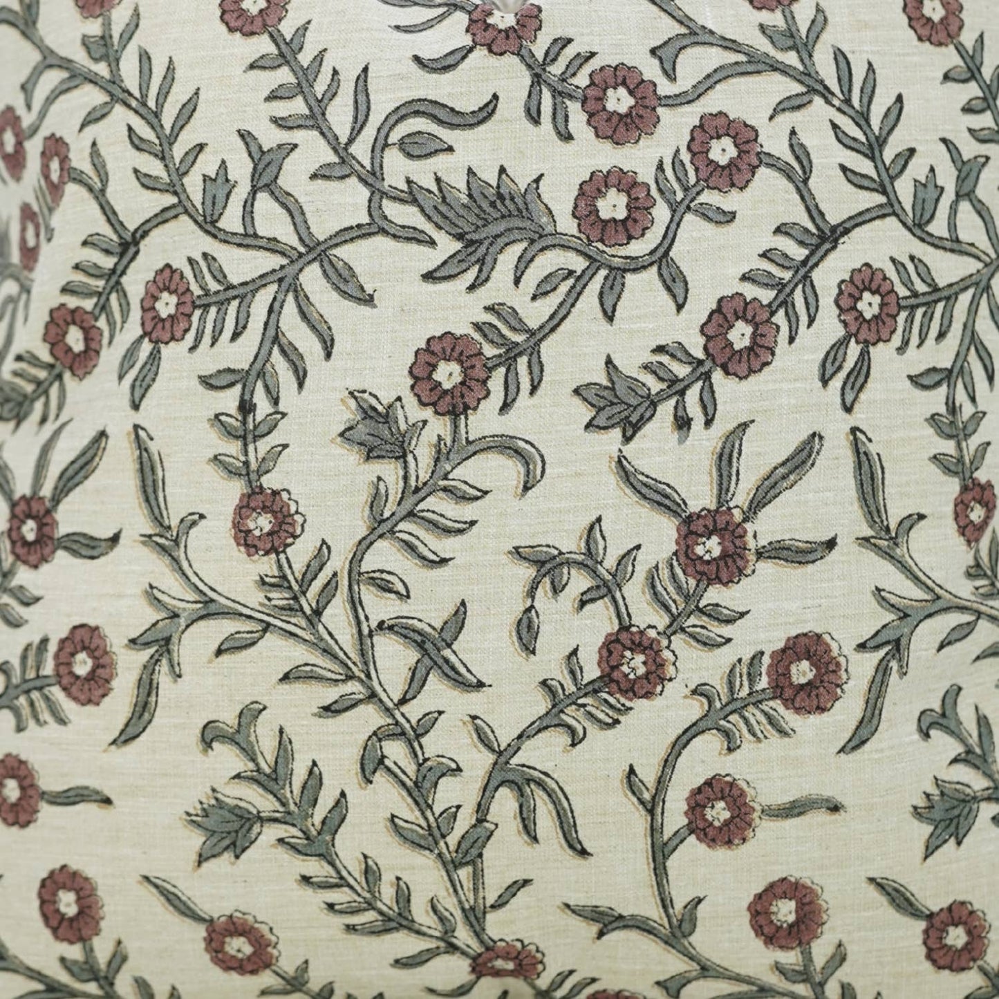 Louisa Block Print Linen Blend Pillow Cover - 18X18