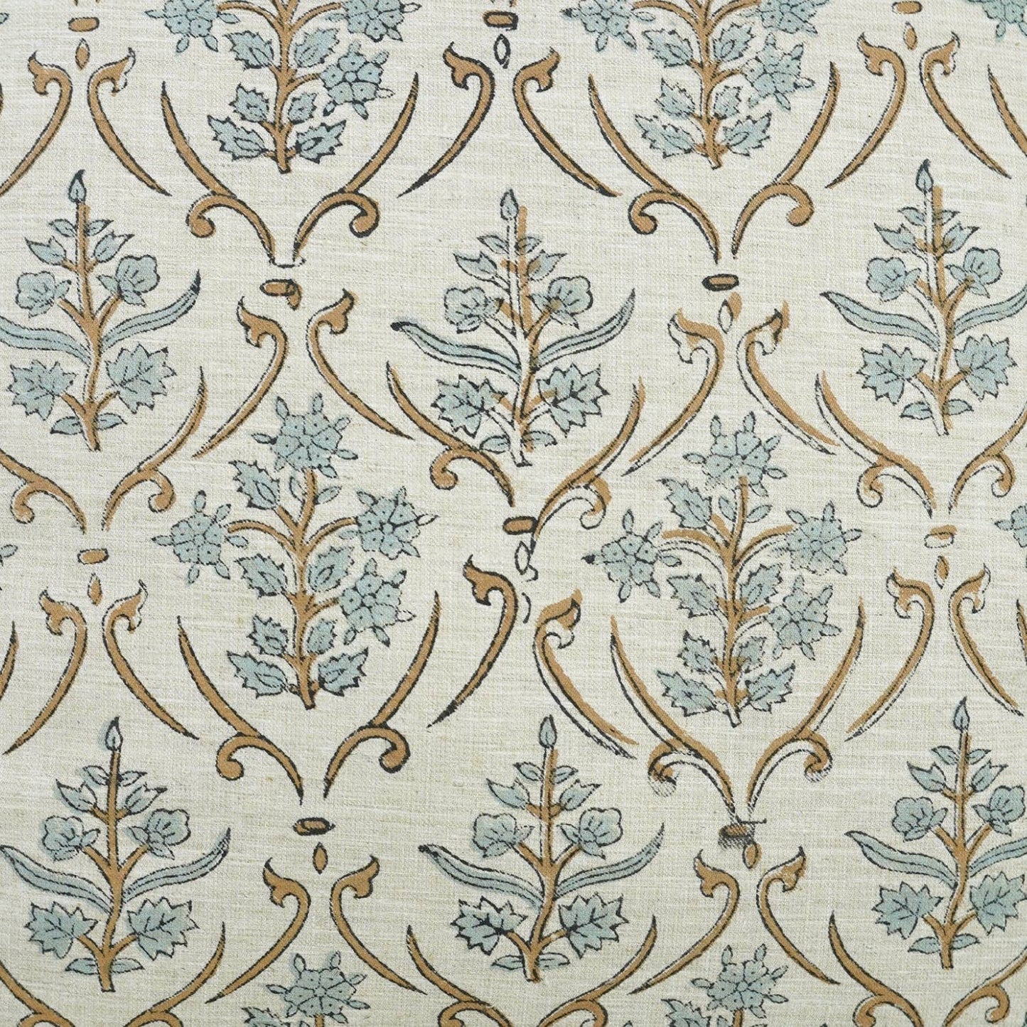 Brynn Block Print Linen Blend Pillow Cover- 18x18 Inch