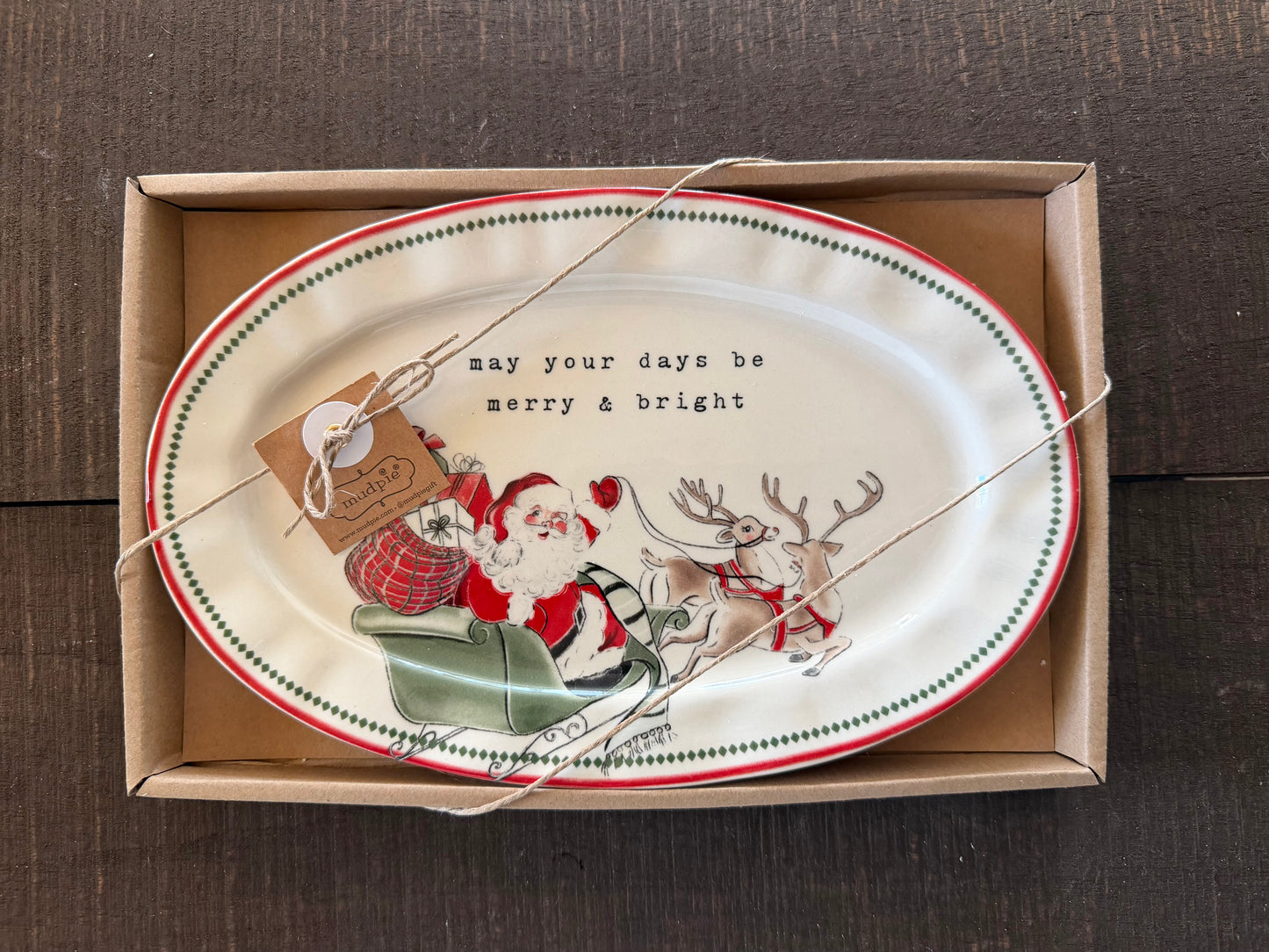 Merry & Bright Sentiment Plate