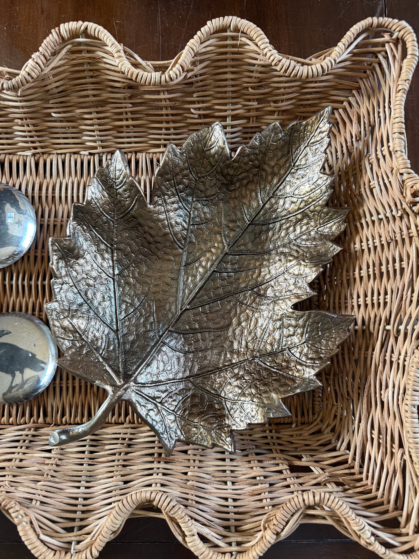 Antiqued Gold Leaf Dish