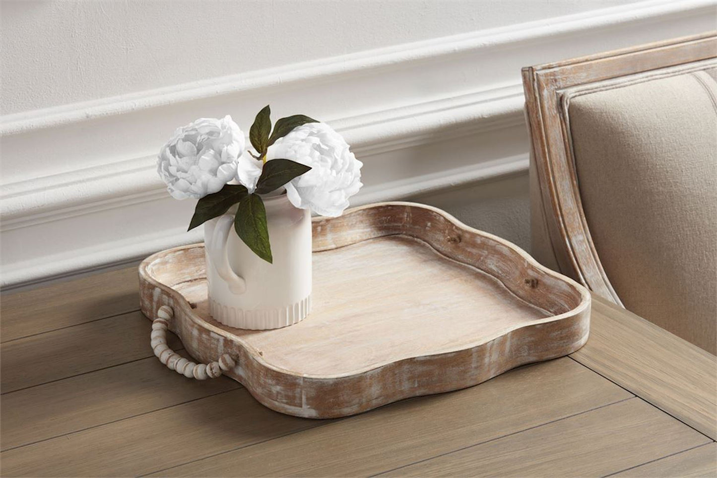 Scalloped Mango Wood Tray