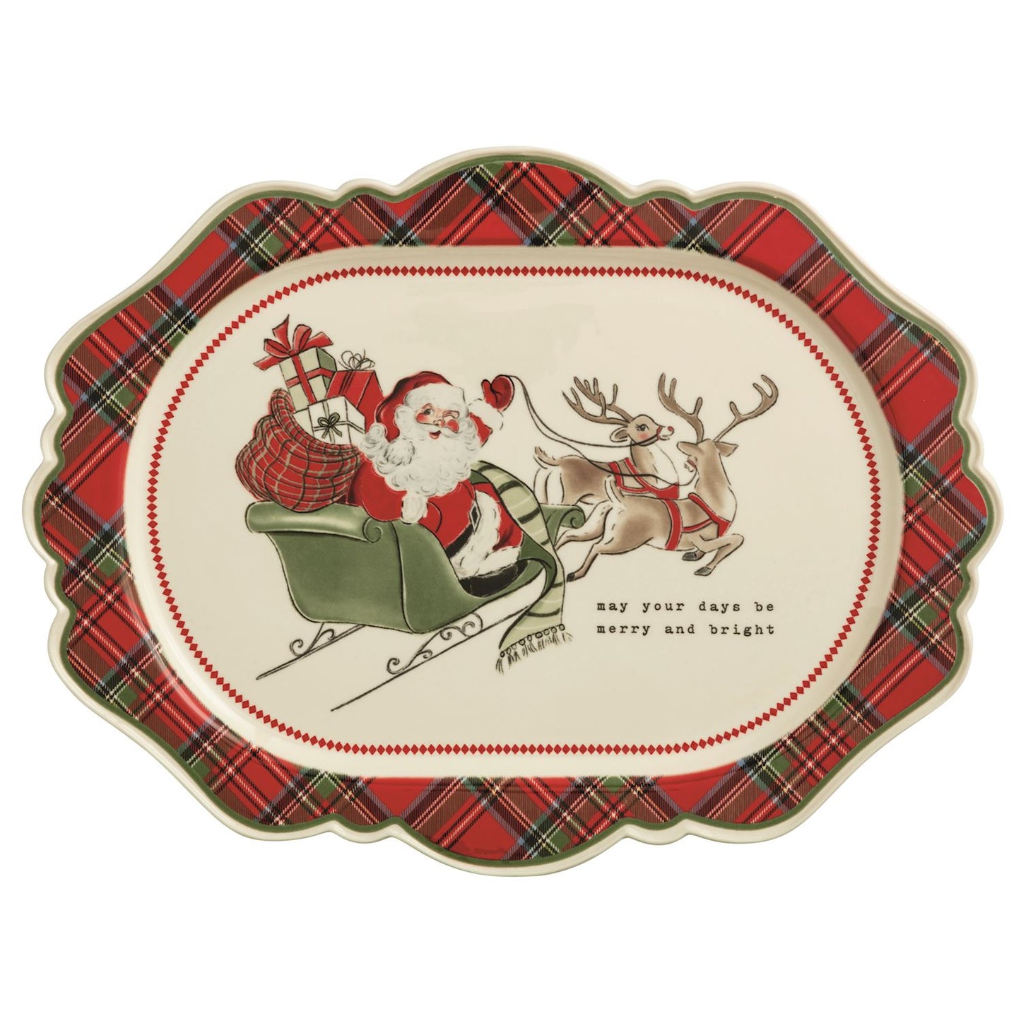 Classic Christmas Tartan Platter
