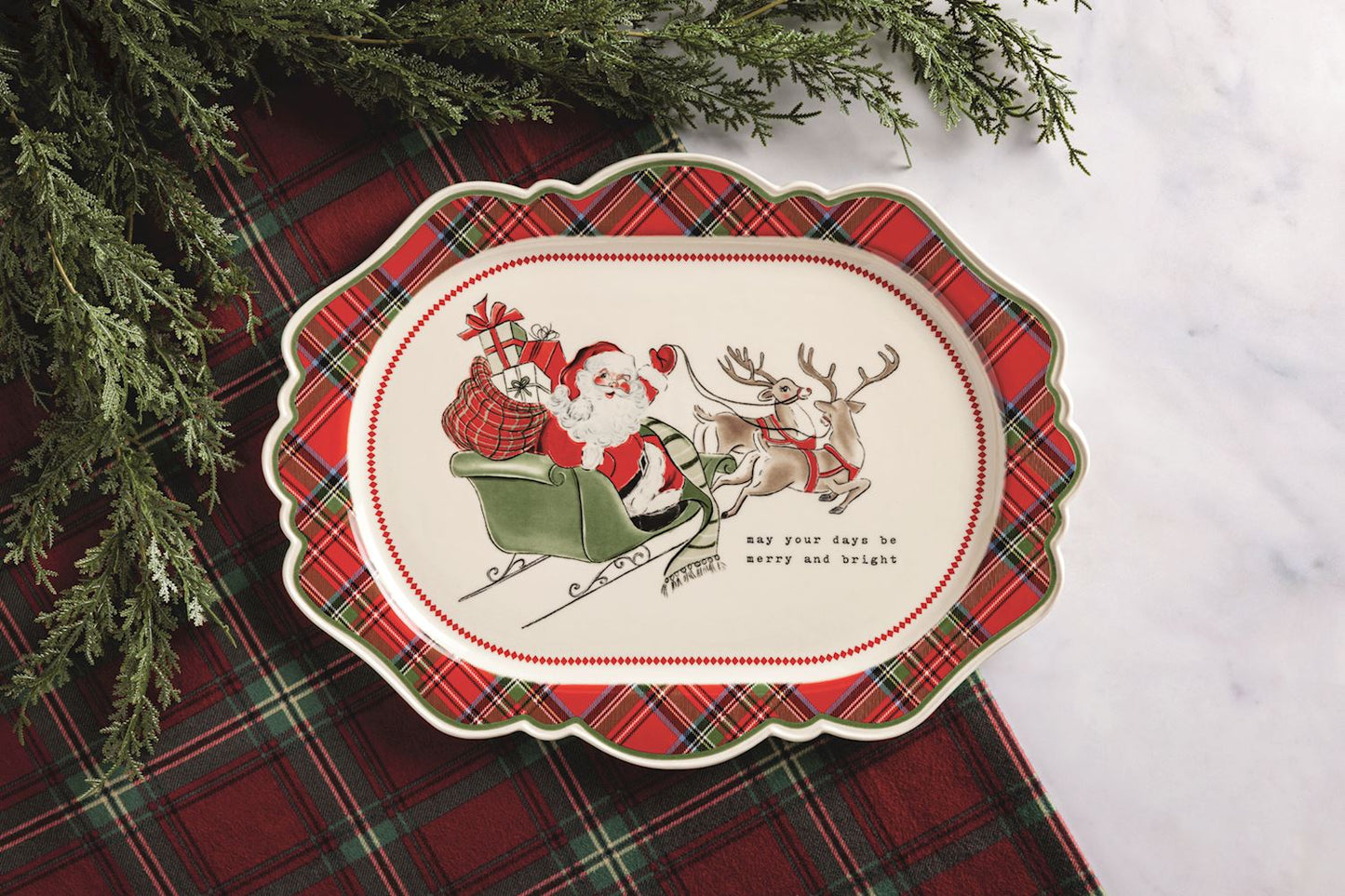 Classic Christmas Tartan Platter