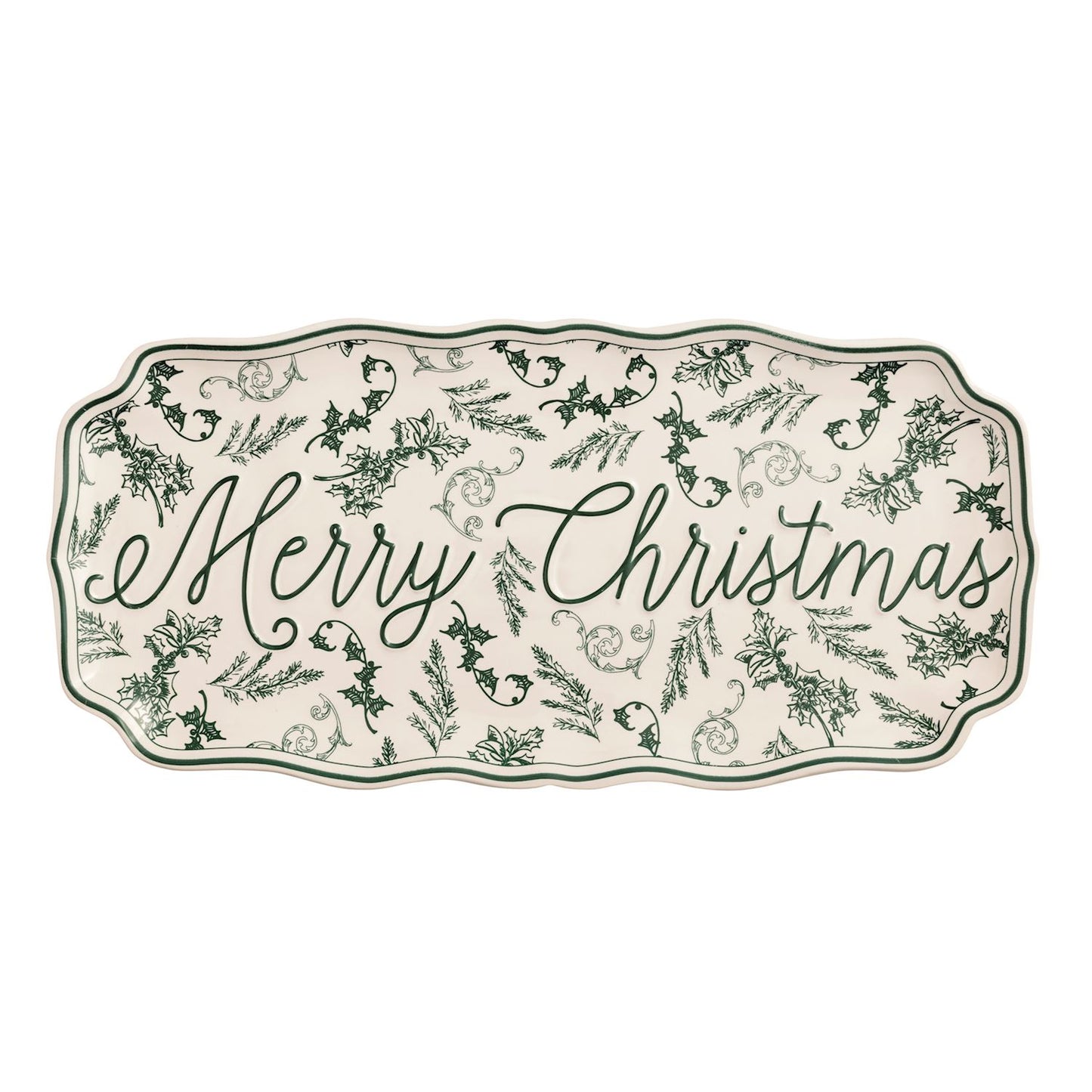 Merry Christmas Toile Tray