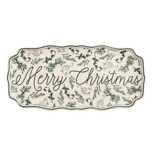 Merry Christmas Toile Tray