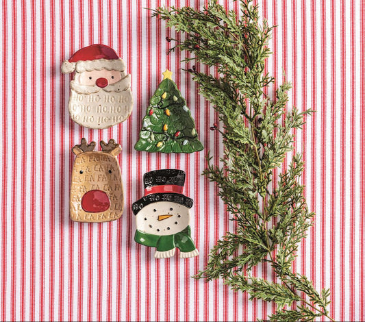 Stoneware Holiday Tidbit Plates