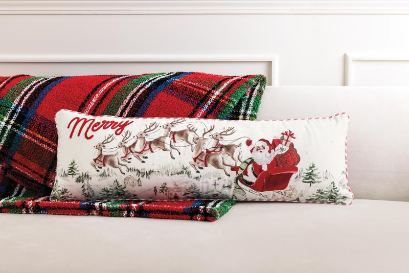 Santa Scene Lumbar Pillow